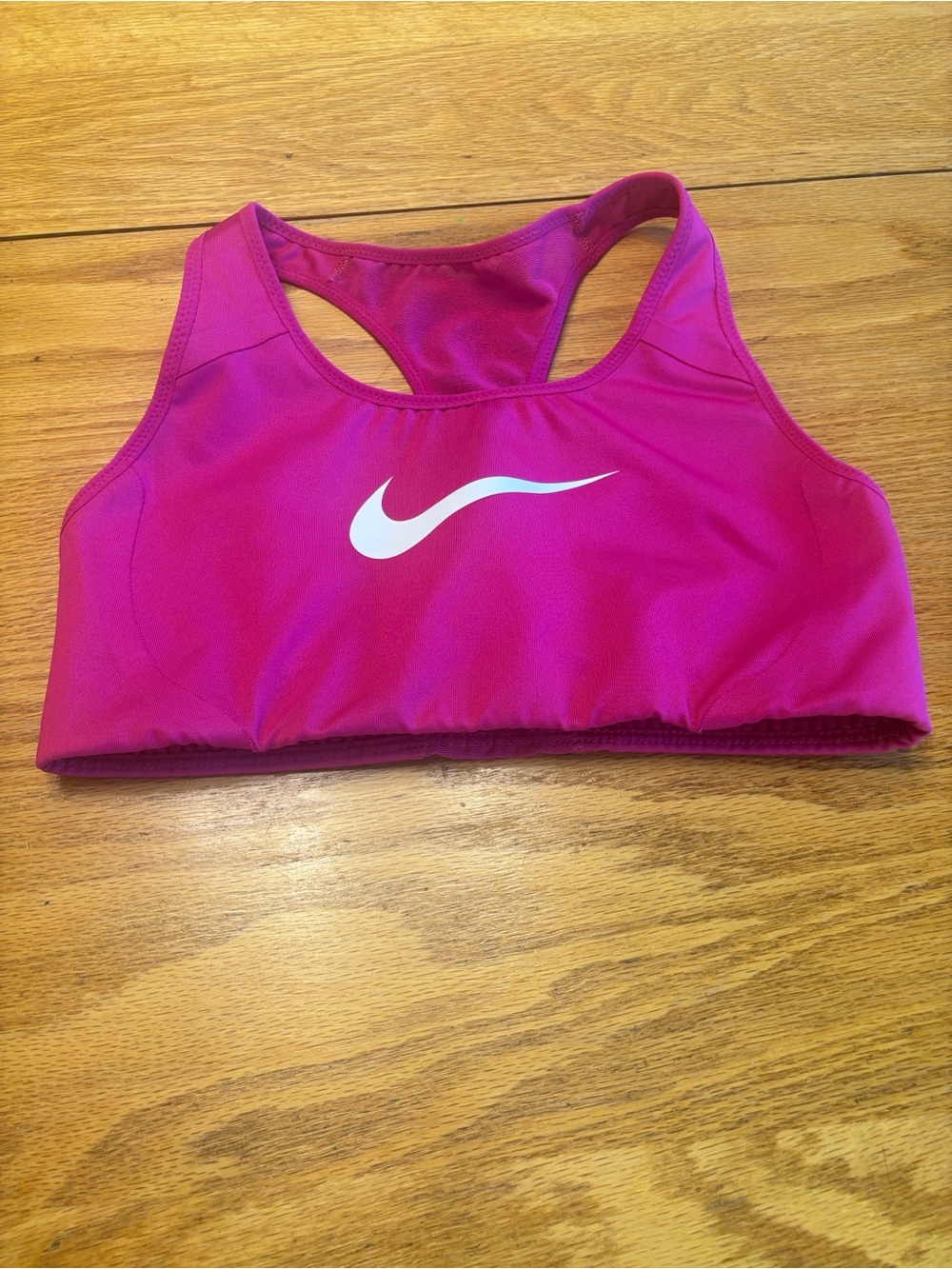 Nike kids Fuchsia Sports Bra with Gray Nike Pro Cropped Leggings - Picture 6 of 10